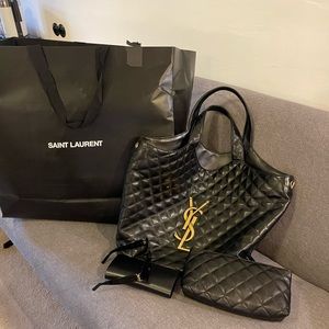 Saint Laurent ICARE MAXI SHOPPING BAG IN QUILTED LAMBSKIN-Sold out everywhere.
